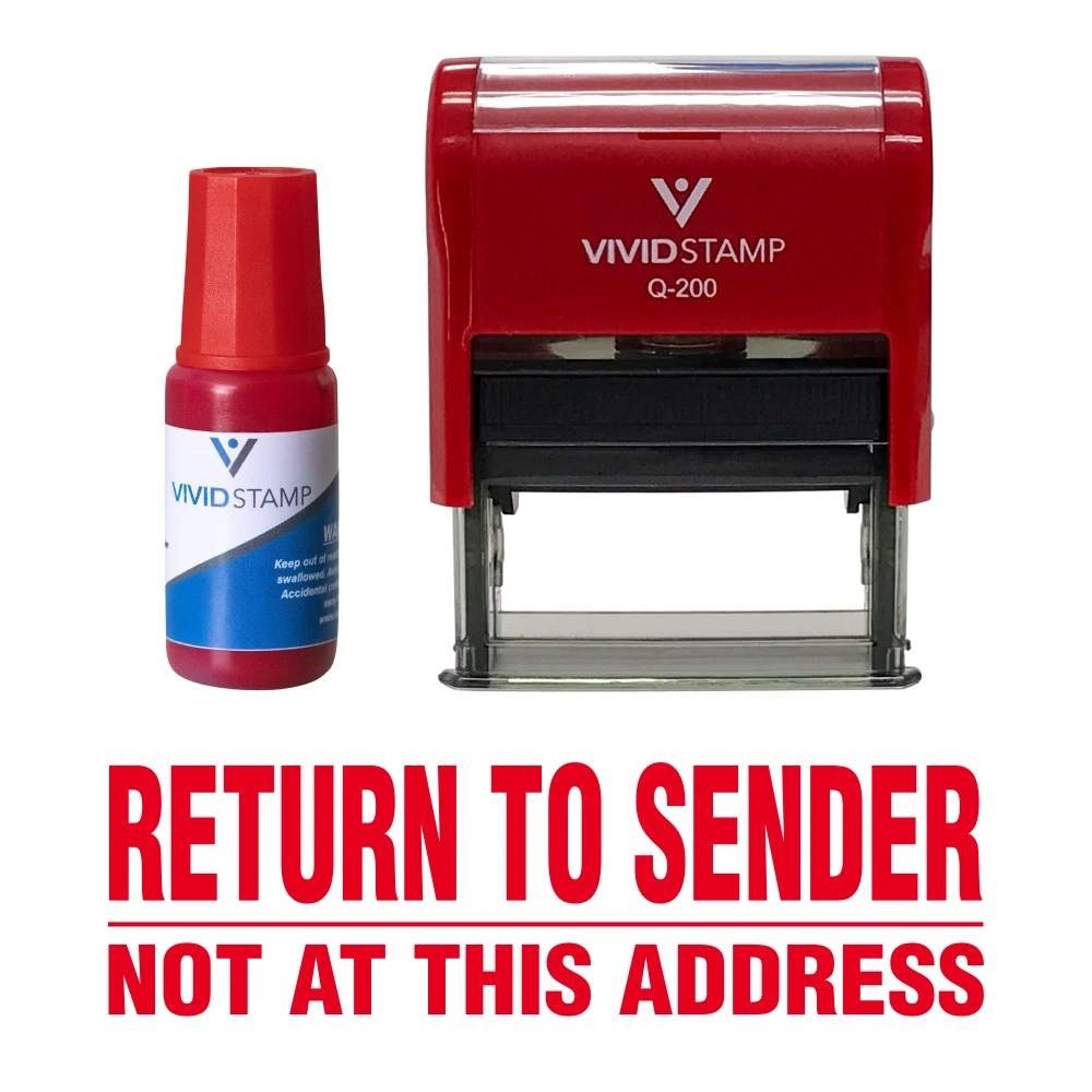 New Red Return To Sender Not At This Address Self Inking Stamp Vivid Stamp